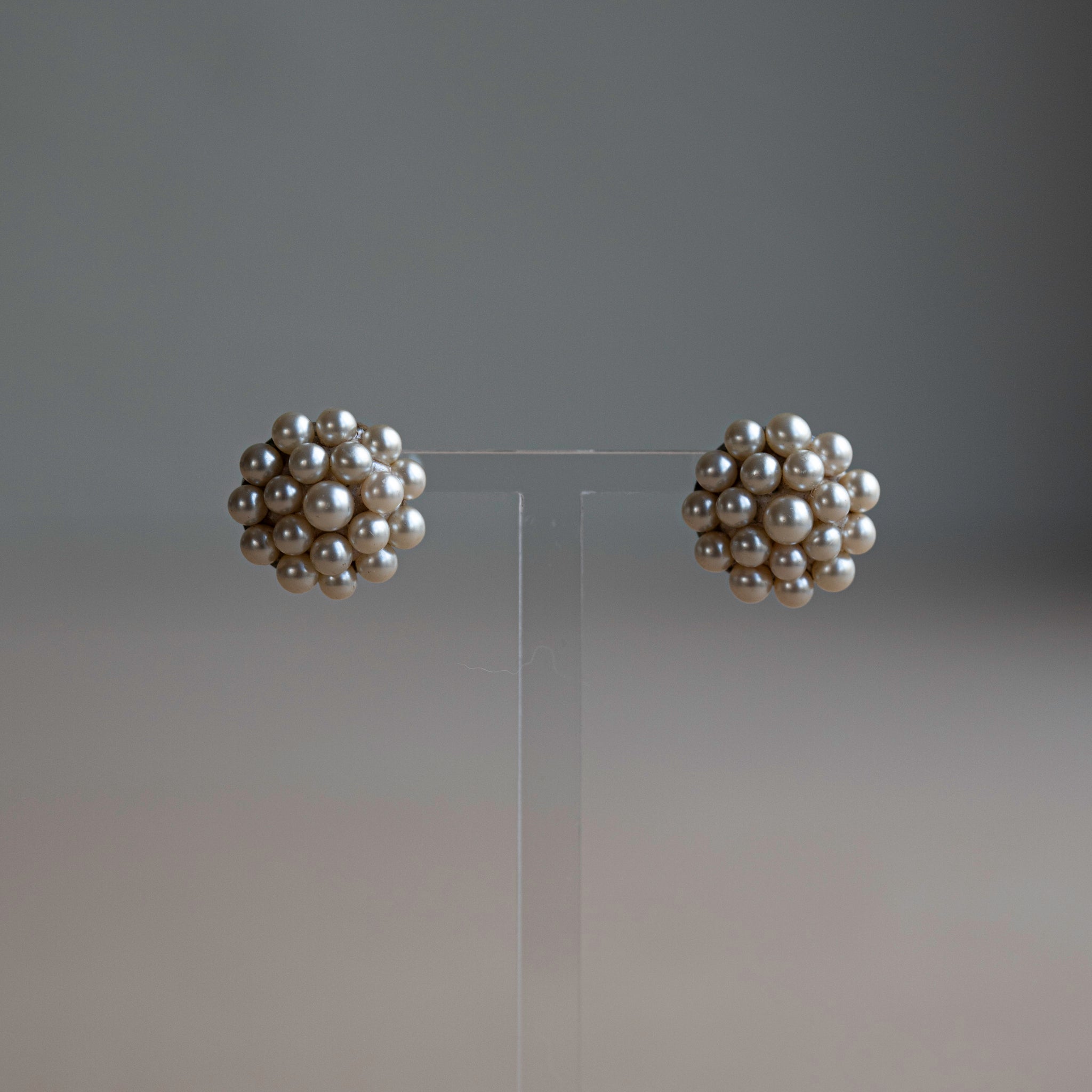 Czech White Glass Pearl Earrings