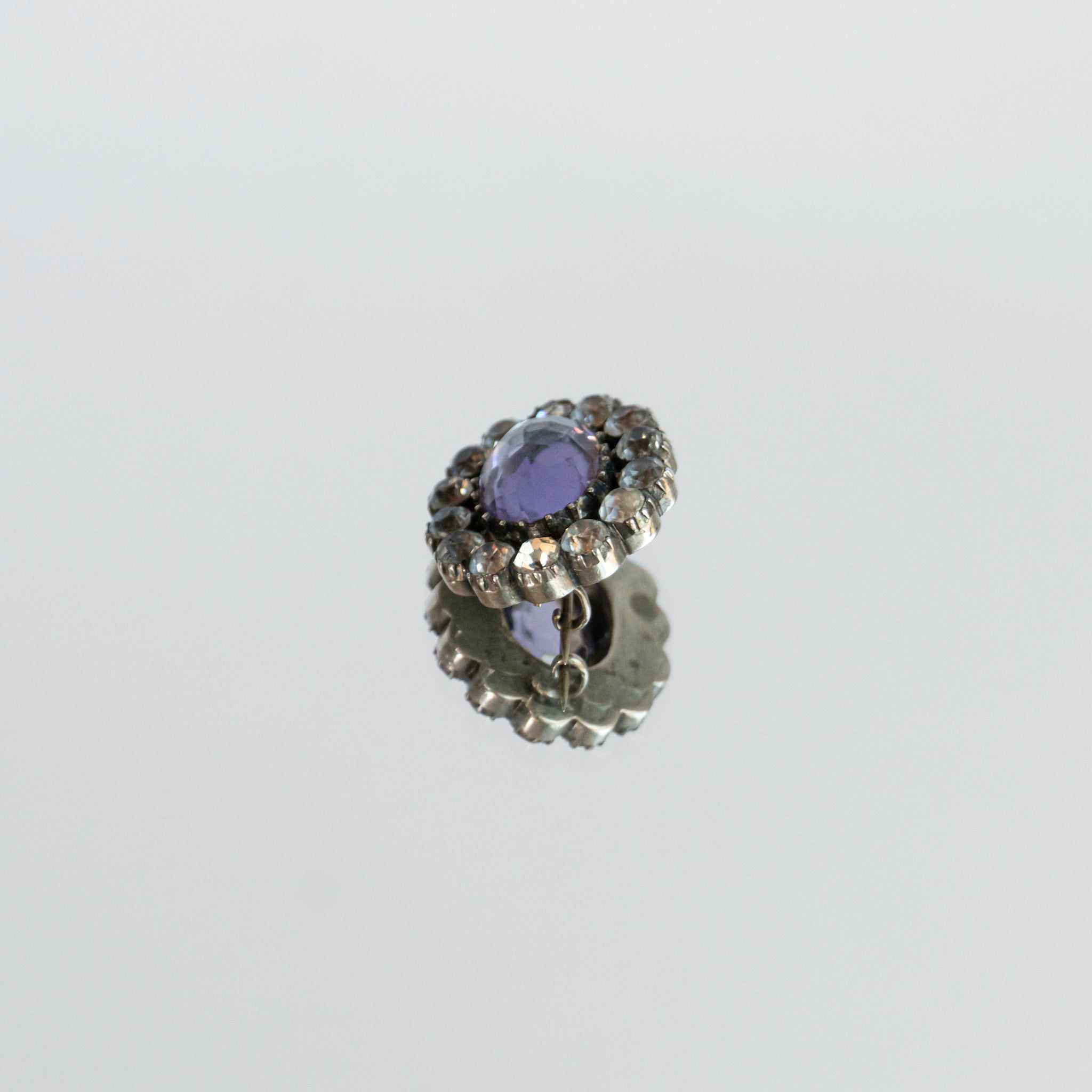 C.1900s Antique Amethyst Glass Claster Brooch