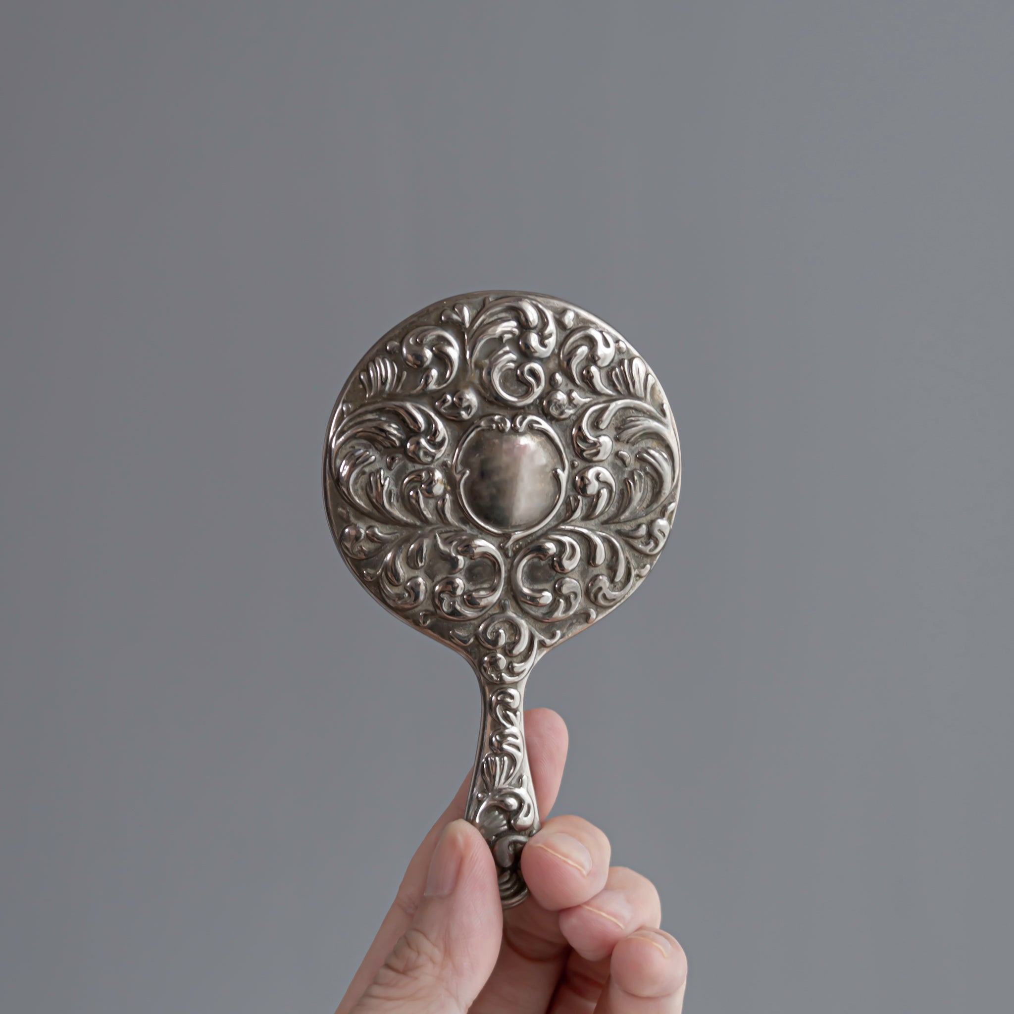 C.1920s Arabesque Silver Plated Petit Mirror