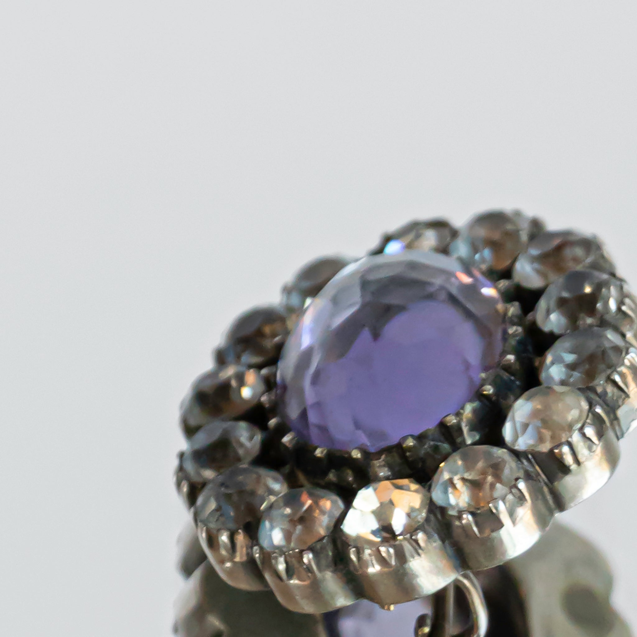 C.1900s Antique Amethyst Glass Claster Brooch