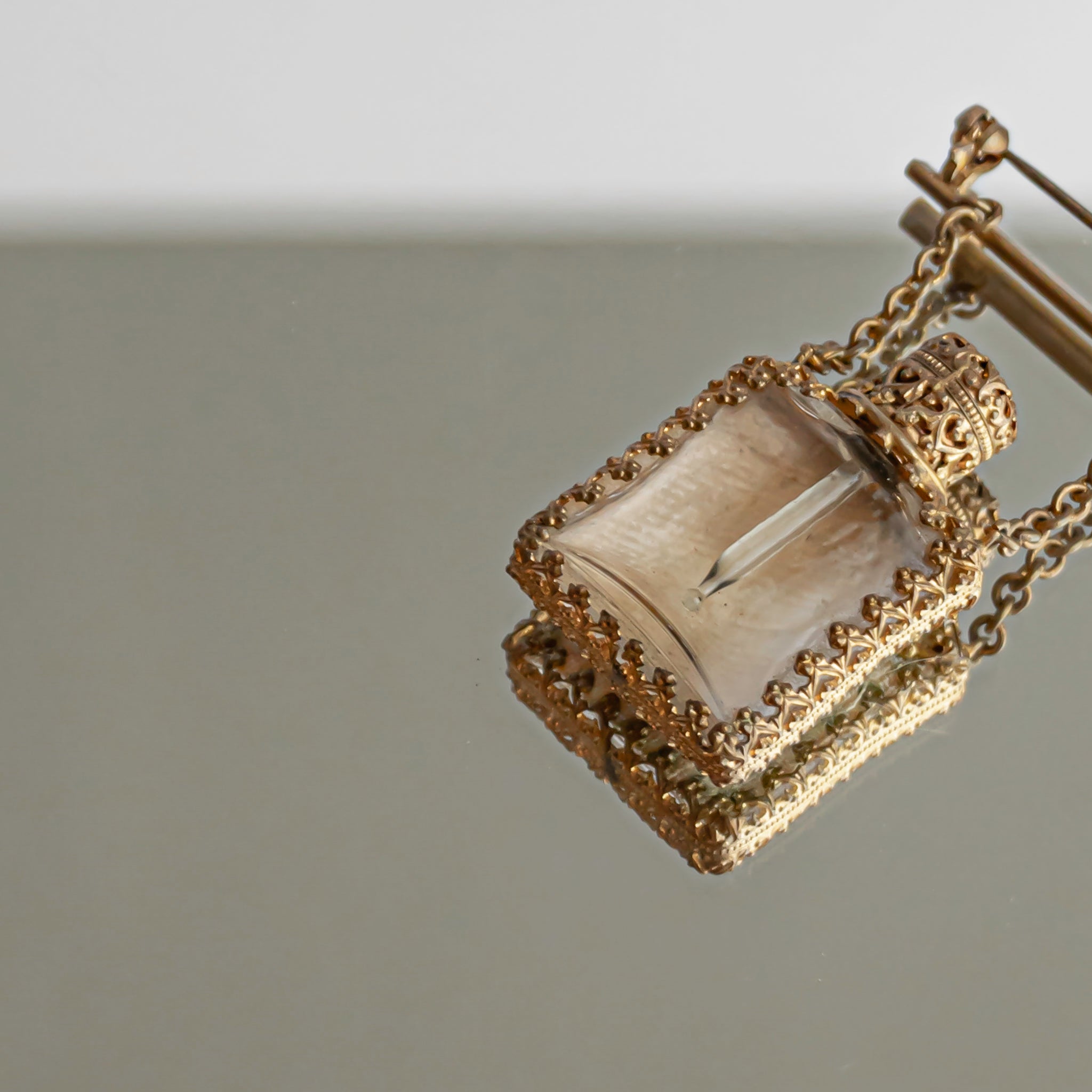 C.1930s Petit Point Perfume Bottle Brooch