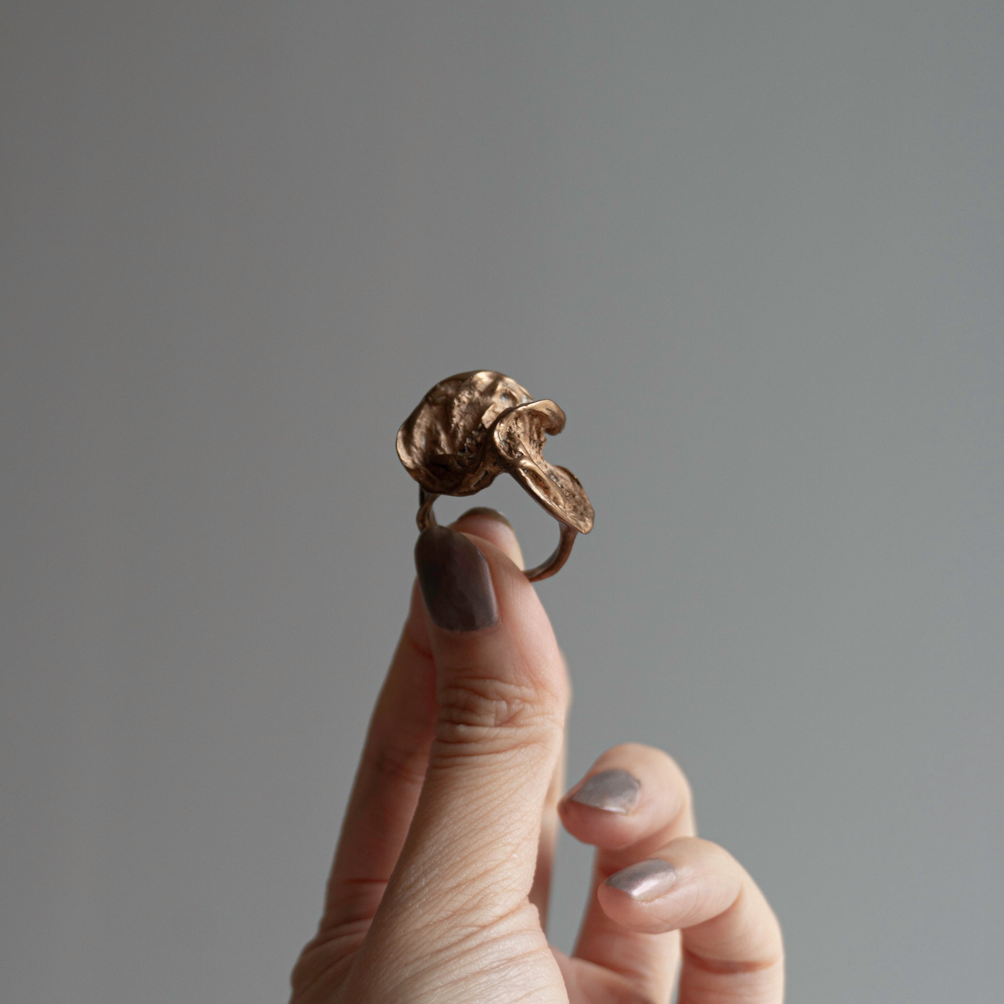 French Craft Natural Formative Art Brass Ring