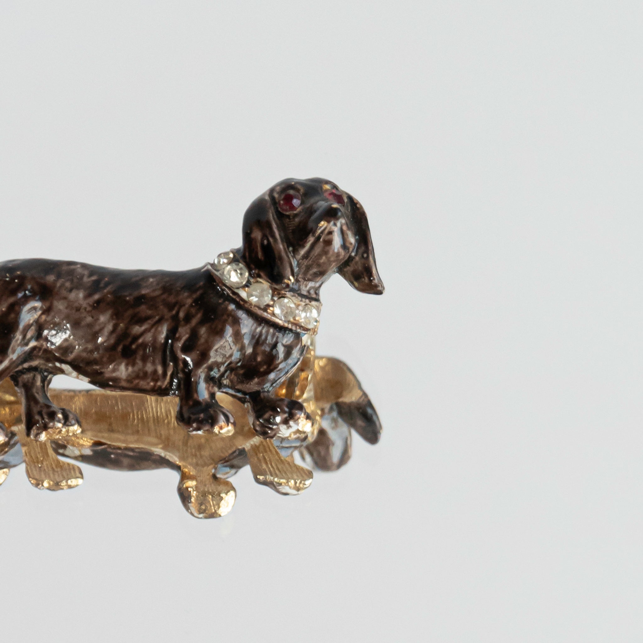 Handsome Red Eye Dachshund Brooch