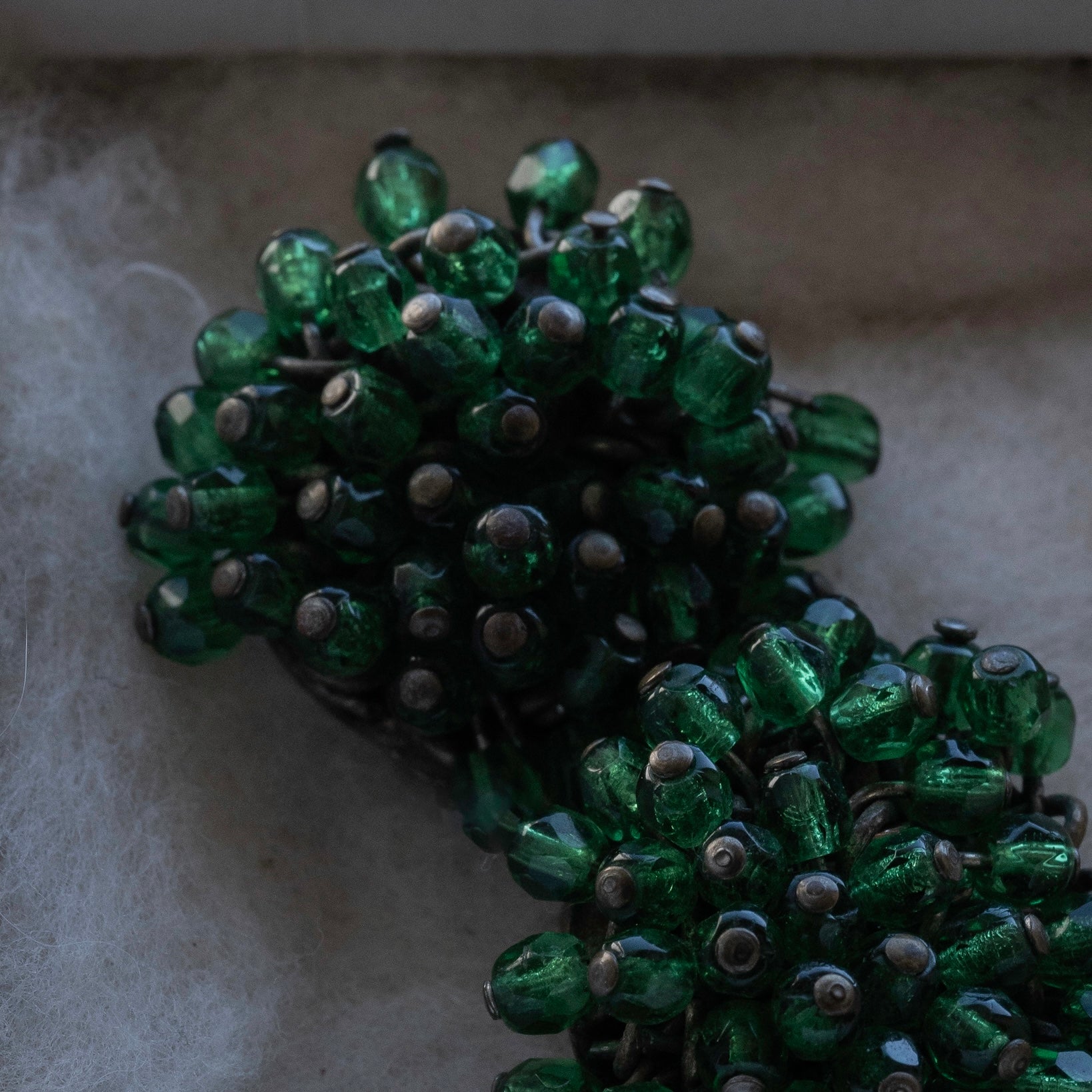 Green Glass Beads Earrings