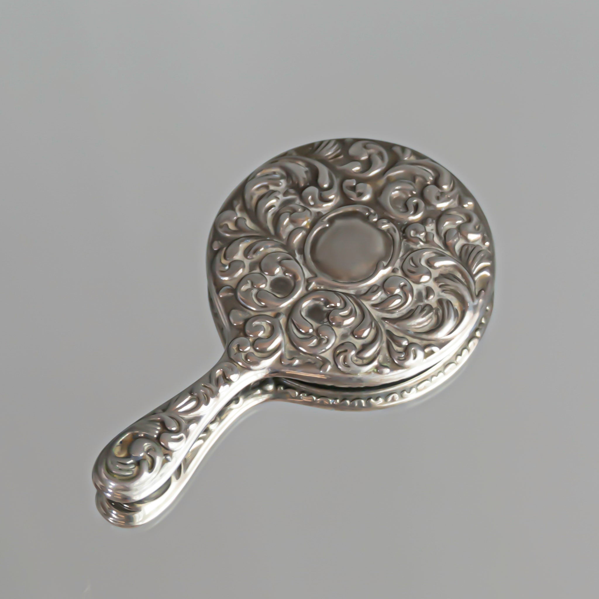 C.1920s Arabesque Silver Plated Petit Mirror