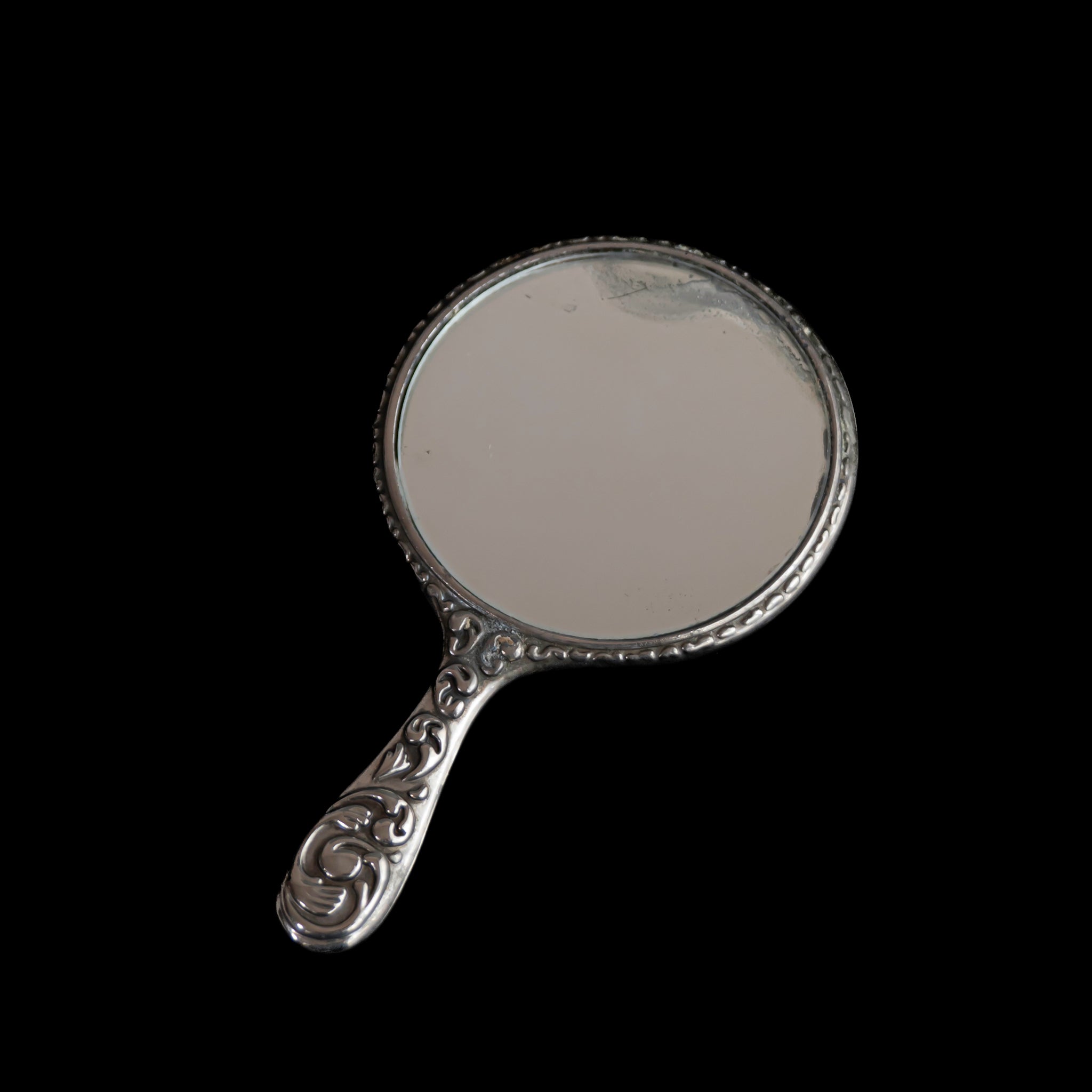 C.1920s Arabesque Silver Plated Petit Mirror