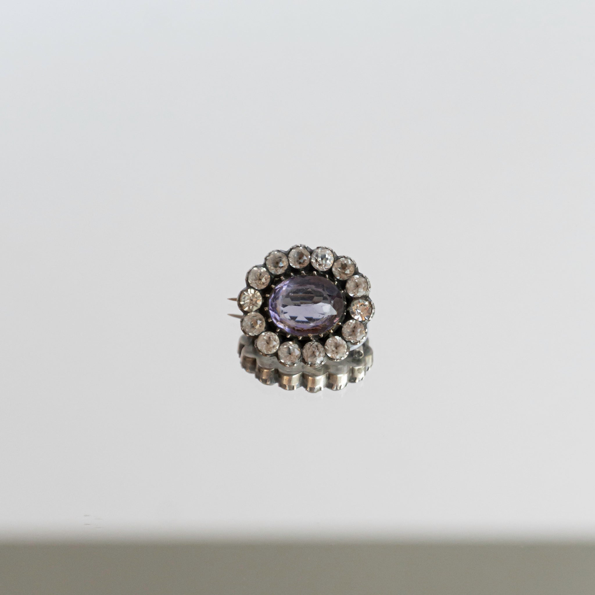 C.1900s Antique Amethyst Glass Claster Brooch