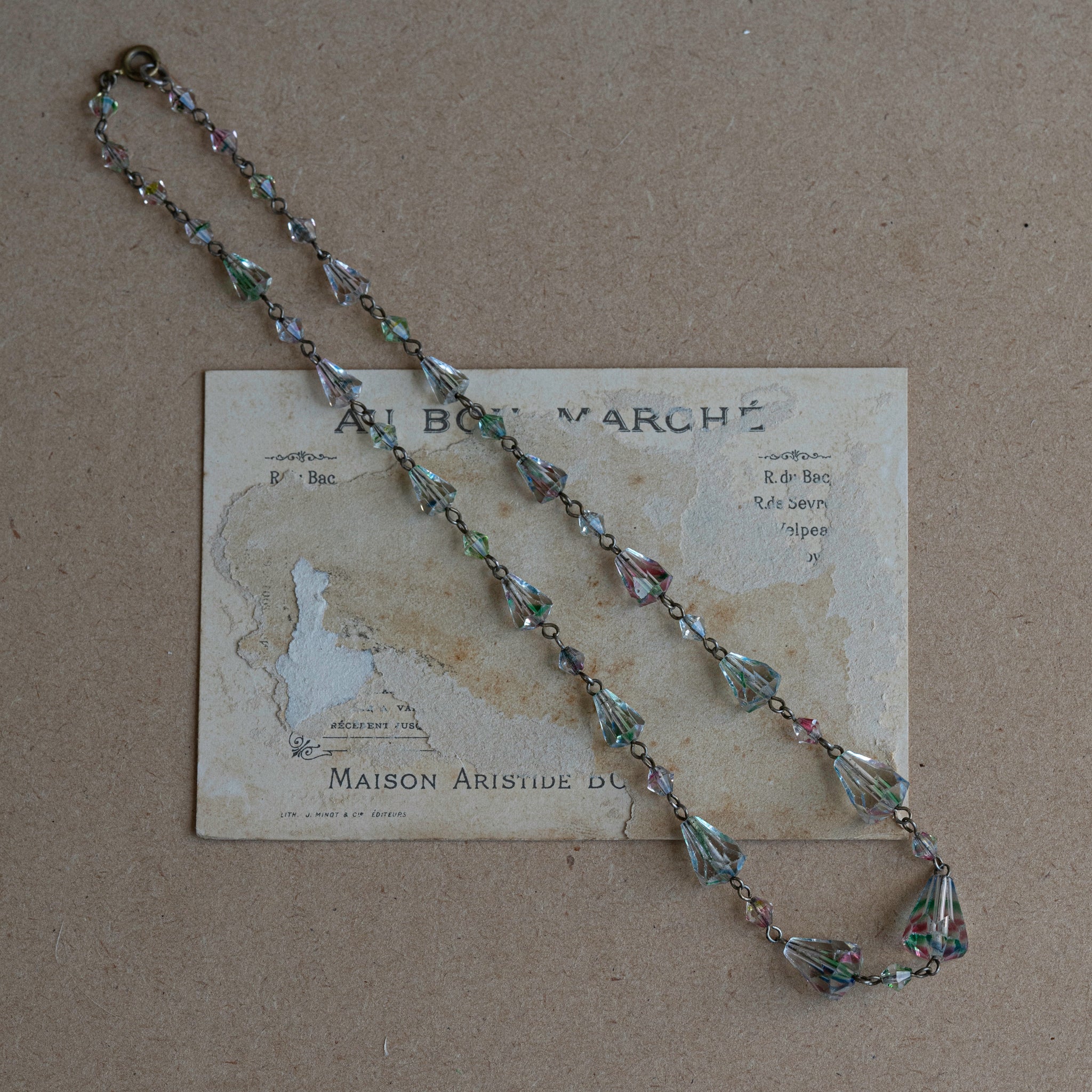 Clear Tone Iris Glass Necklace