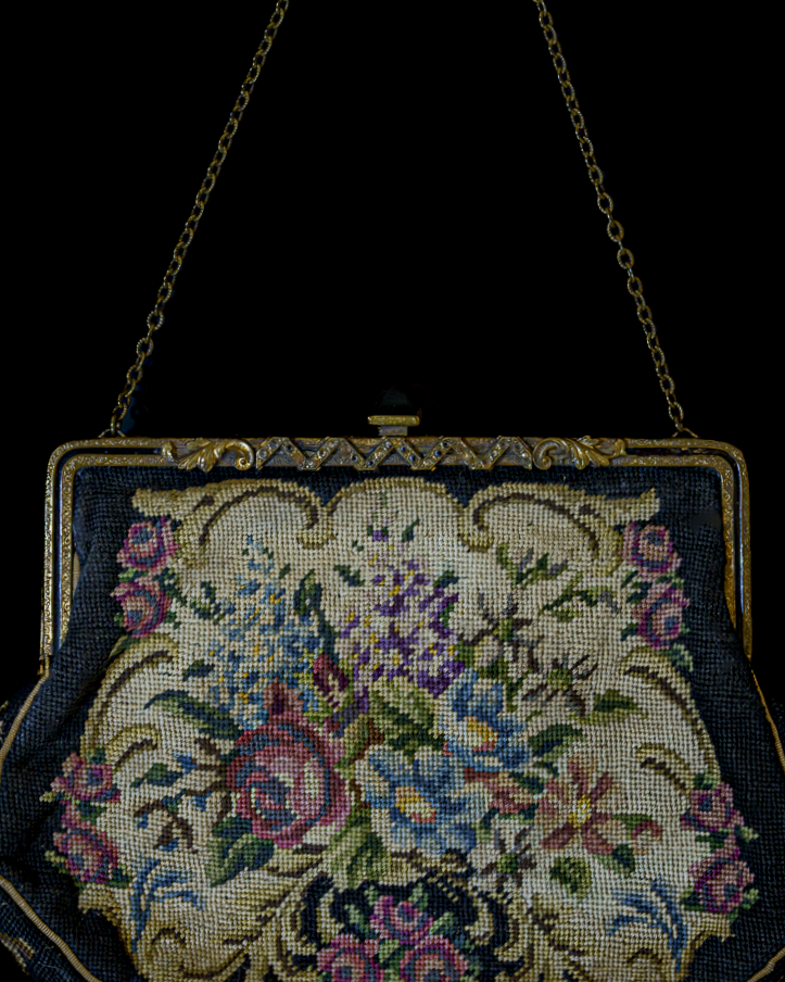 Petit Point Flower Bouquet Bag