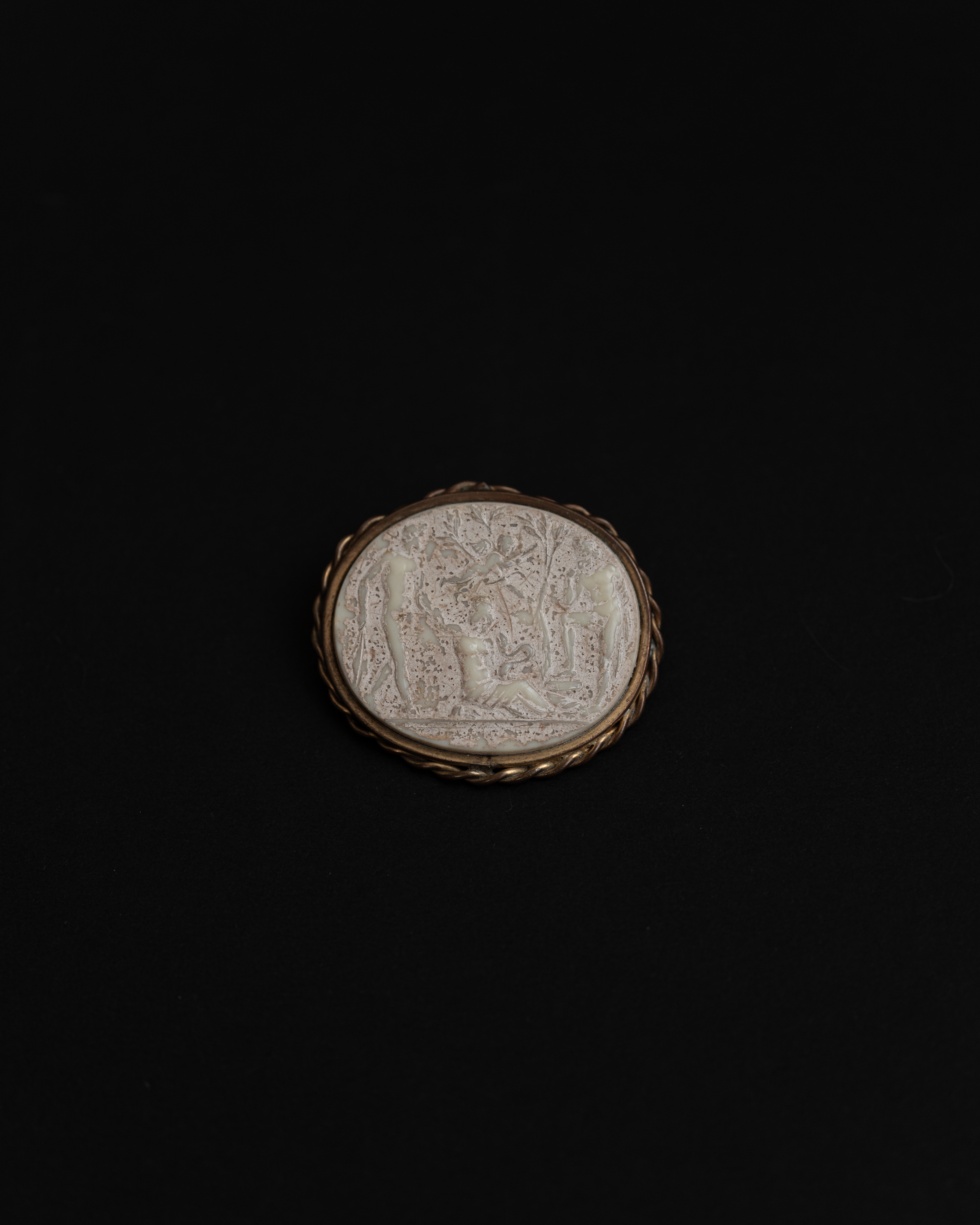 Oval Plaster Cameo Brooch