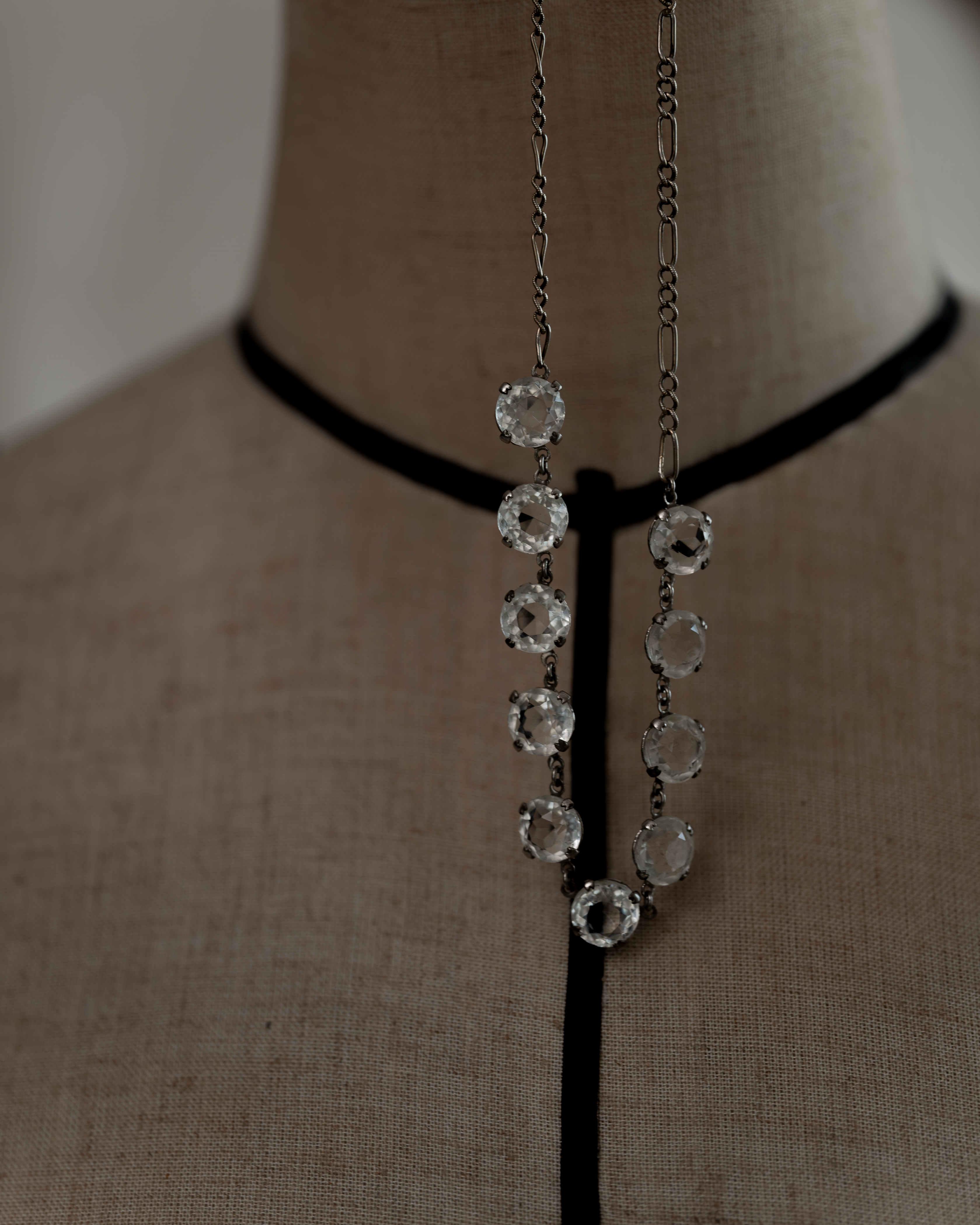 C.1950s Clear Crystal Rivière Necklace