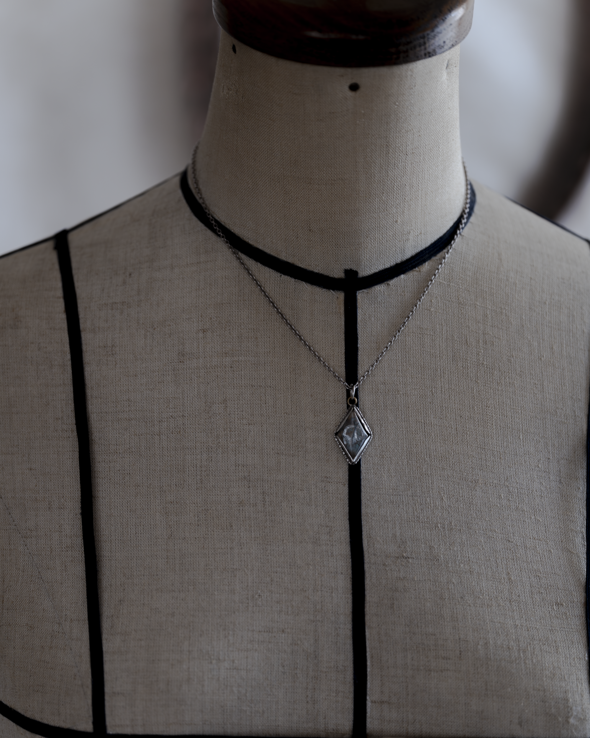 L'Oiseau Bleu and Horseshoe Silver Necklace