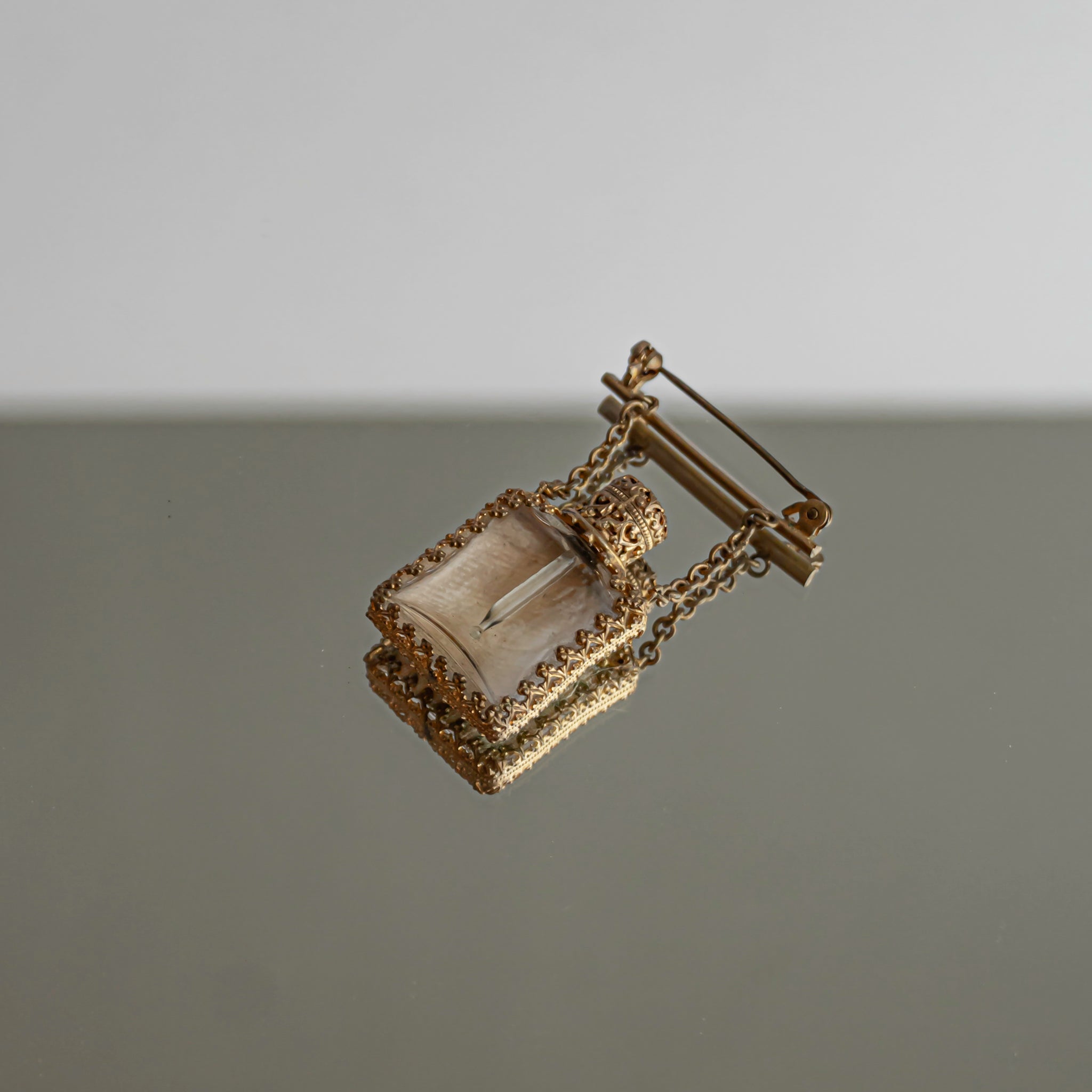 C.1930s Petit Point Perfume Bottle Brooch